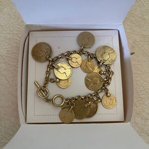Stella & Dot Gold Coin Charm Bracelet